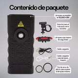 Lampara para Bicicleta multifuncional con 4 modos de luz color negro 10,000 mah